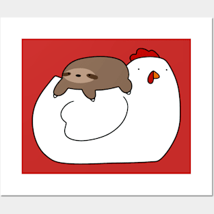 White Hen and Little Sloth Posters and Art